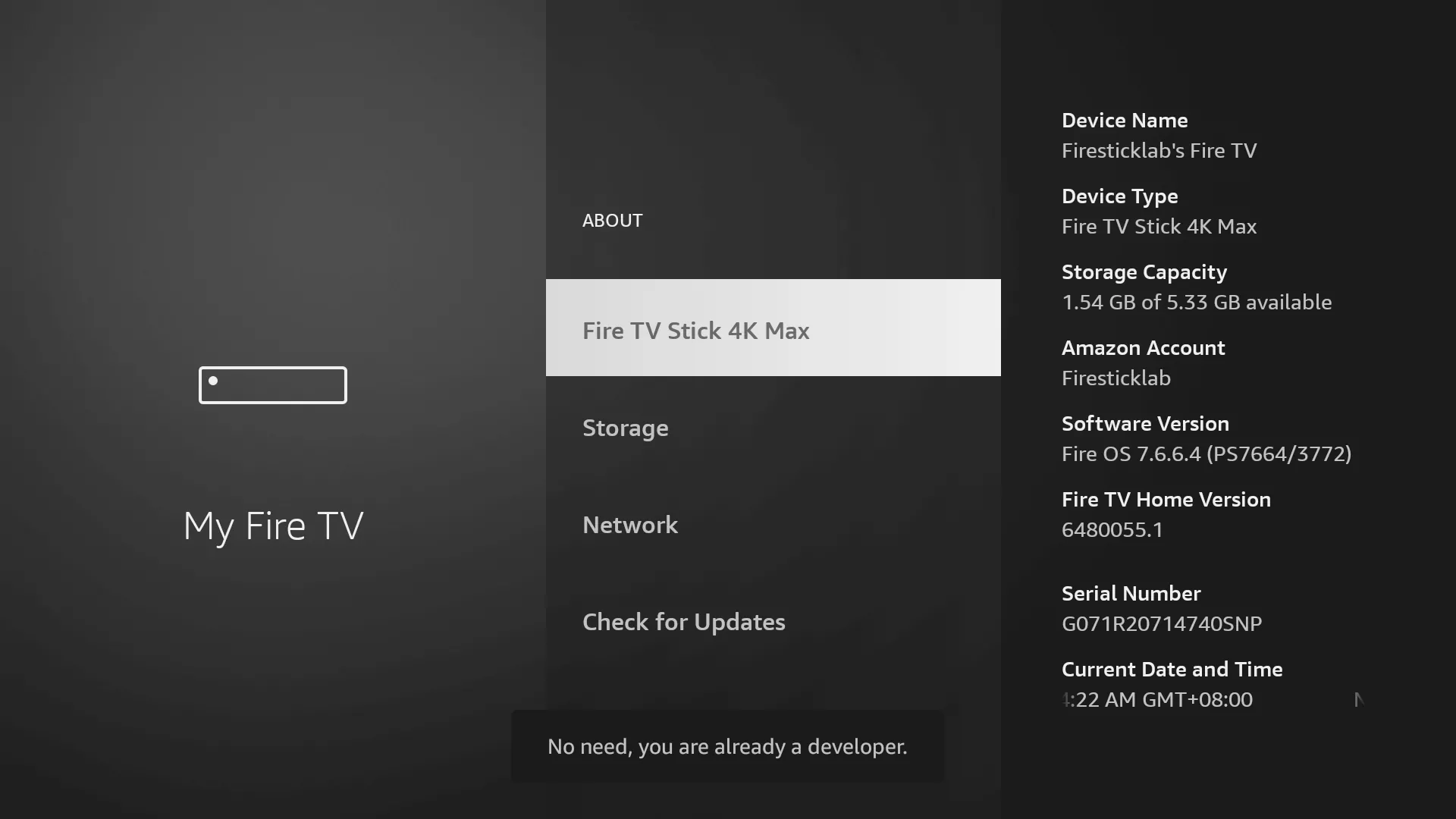 Enable Developer Option on FireStick